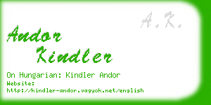 andor kindler business card